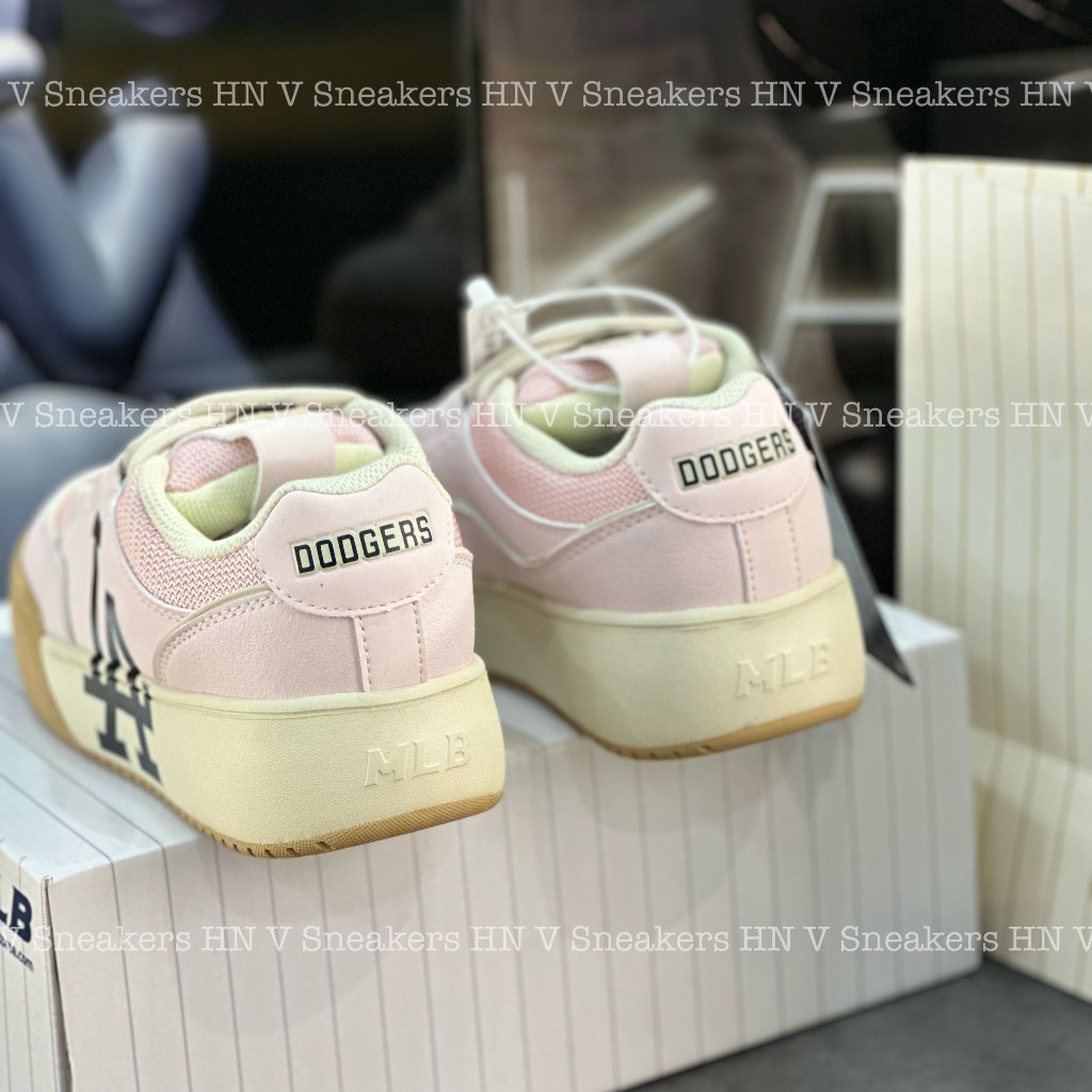 Giày Thể Thao MLB Chunky Wide Los Angeles ‘Pink’ ,Giày MLB Độn Đế Hồng LA