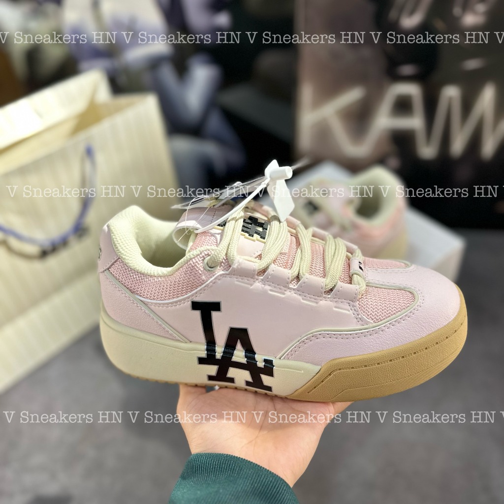Giày Thể Thao MLB Chunky Wide Los Angeles ‘Pink’ ,Giày MLB Độn Đế Hồng LA