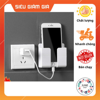 Giá đỡ điện thoại dán tường có khe sạc pin, kệ đựng, gác remote điều khiển có sẵn miếng dán tường