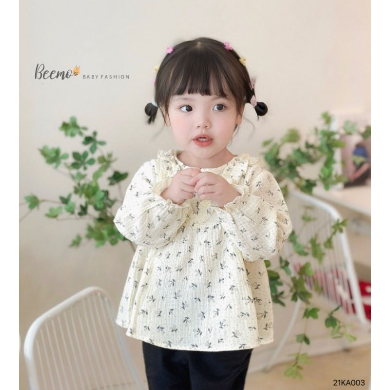 Áo sơ mi hoa nhí babydoll tiểu thư Beemo cho bé gái