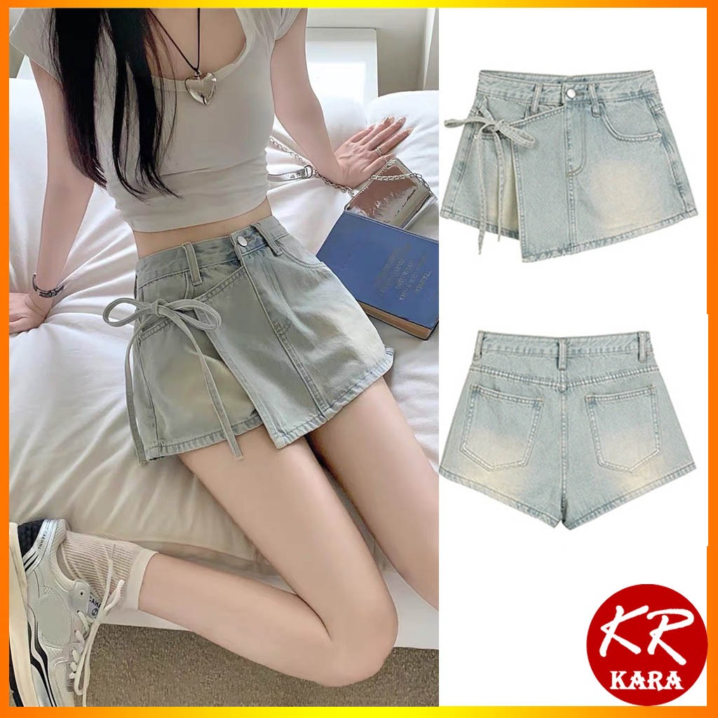 (QC loại 1) Quần Short Jeans Denim Nữ Lưng Cao Ống Rộng KARA 502- Chất vải thoải mãi, dễ phối đồ
