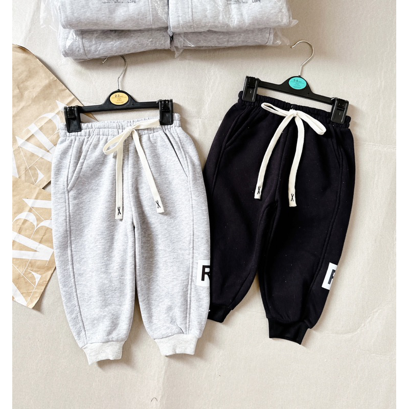 ✨MALINHKID✨CB065- Combo 2 quần nỉ bông ghi, đen trẻ em VNXK