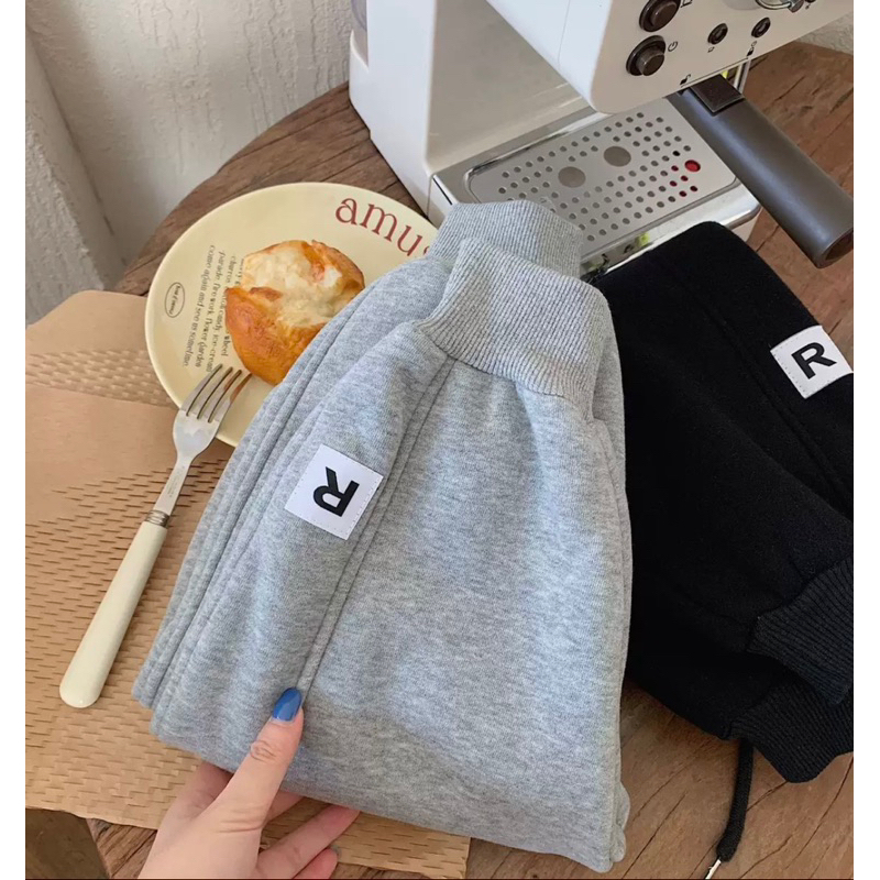 ✨MALINHKID✨CB065- Combo 2 quần nỉ bông ghi, đen trẻ em VNXK