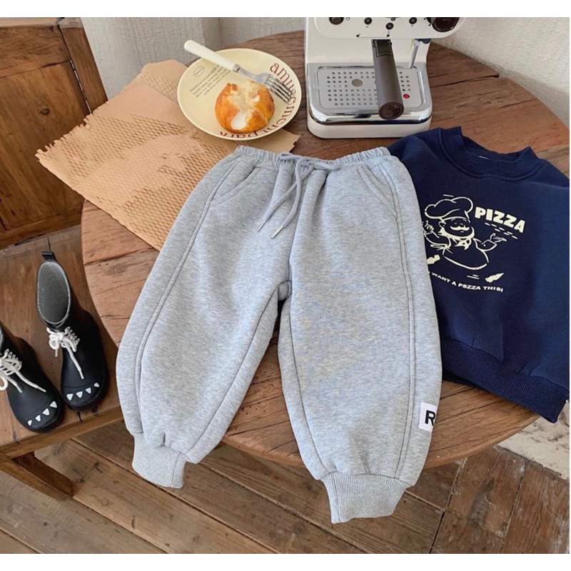✨MALINHKID✨CB065- Combo 2 quần nỉ bông ghi, đen trẻ em VNXK