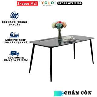 Bàn Ăn Cơm YoLo Chân Côn, Chân Sắt. Nhập Khẩu Cao Cấp Hiện Đại , Phù Hợp Căn Hộ Chung Cư Gia Đình