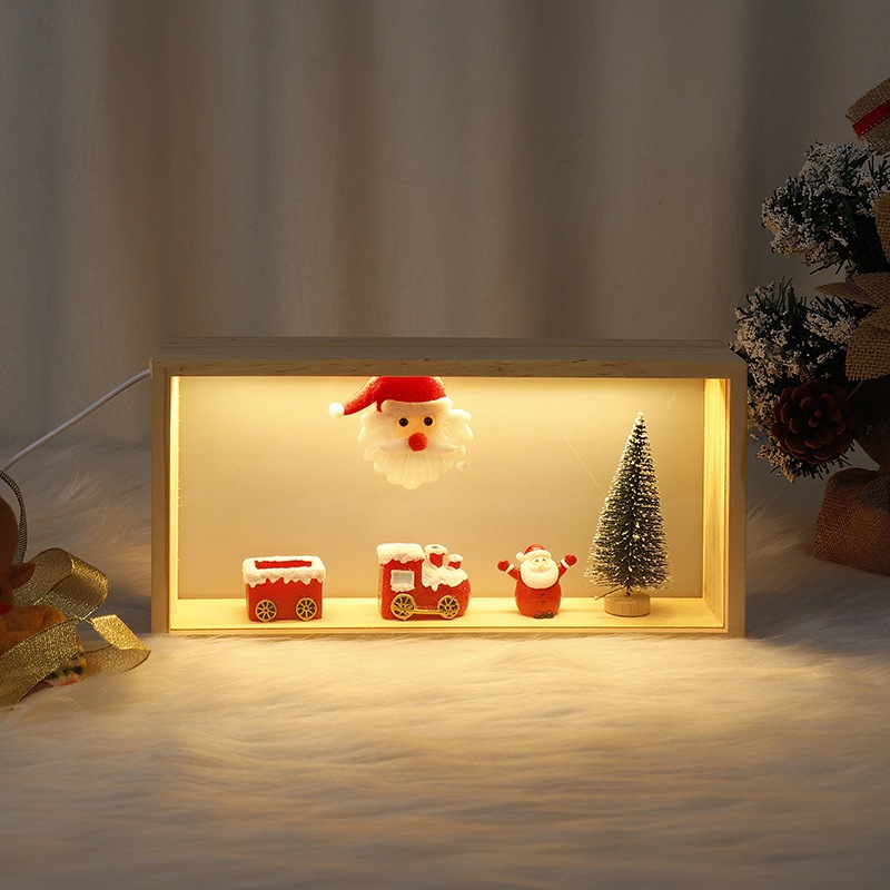 Quà Tặng Giáng Sinh, Noel Phát Sáng Khung Ảnh, Đèn USB Để Bàn Trang Trí Sinh Nhật Sáng Tạo DIY, Thích Hợp Làm Quà Tặng