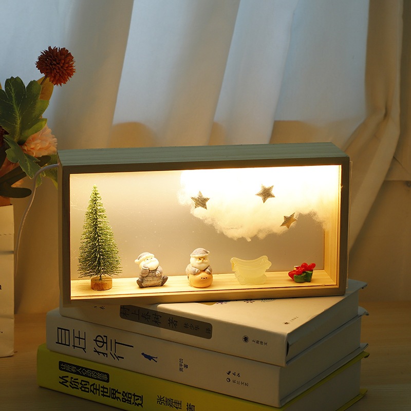 Quà Tặng Giáng Sinh, Noel Phát Sáng Khung Ảnh, Đèn USB Để Bàn Trang Trí Sinh Nhật Sáng Tạo DIY, Thích Hợp Làm Quà Tặng