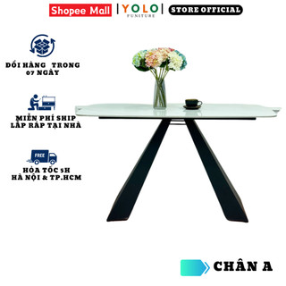 Bàn Ăn Cơm YoLo Chân A ,Chân Sắt Sơn Tĩnh Điện, Gia Công Cao Cấp Hiện Đại, Phù Hợp Căn Hộ Chung Cư Gia Đình