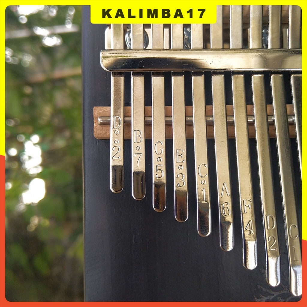 Đàn Kalimba 17 phím khắc cây KL34, Kalimba giá rẻ màu đen tặng kèm búa chỉnh âm