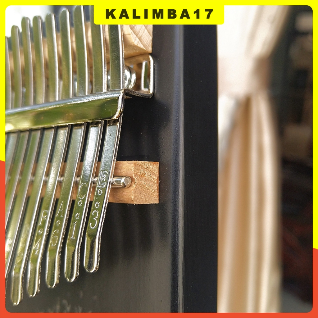 Đàn Kalimba 17 phím khắc cây KL34, Kalimba giá rẻ màu đen tặng kèm búa chỉnh âm