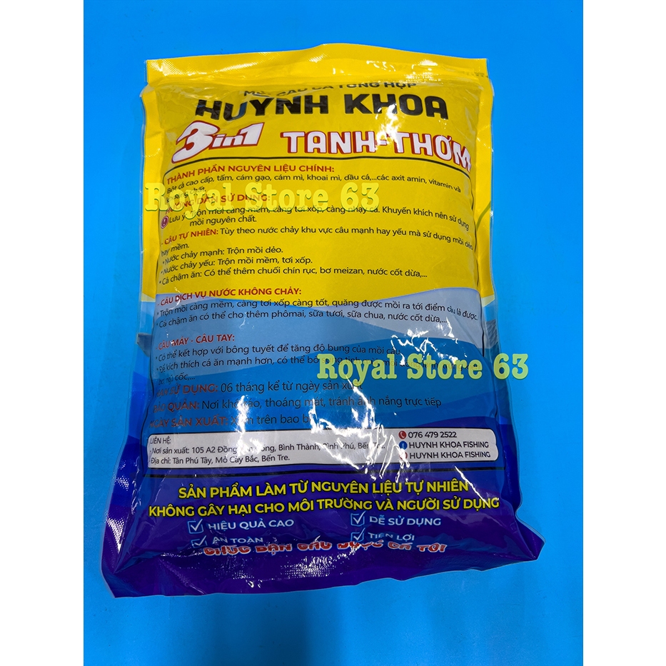 Mồi cám câu cá Huỳnh Khoa 3 in 1 tanh thơm