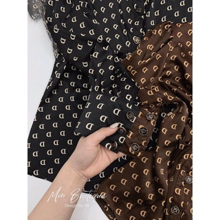 Lụa satin chu d 2 mau den - nâu