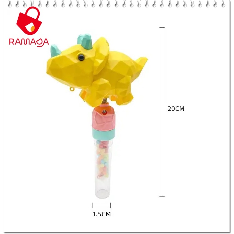 Kẹo đồ chơi Tê Giác lắc có âm thanh Colorful Candies Toy Rhino Shake Whistle