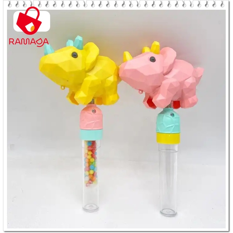 Kẹo đồ chơi Tê Giác lắc có âm thanh Colorful Candies Toy Rhino Shake Whistle