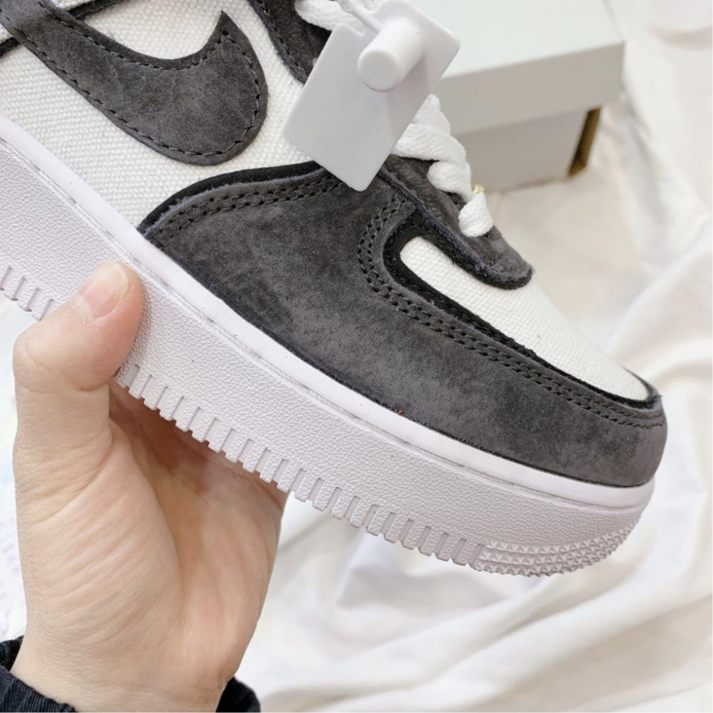 Giày Air Force 1 Xám, Sneaker AF1 Xám Lông Chuột Da Lộn Hàng Chuẩn Cao Cấp, Form Đẹp, Fill Bill Box Bảo Vệ.