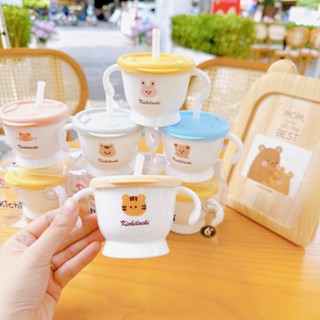   MẪU MỚI Cốc tập uống tập hút 3 giai đoạn Kichilachi cho bé có vạch chia 150ml 