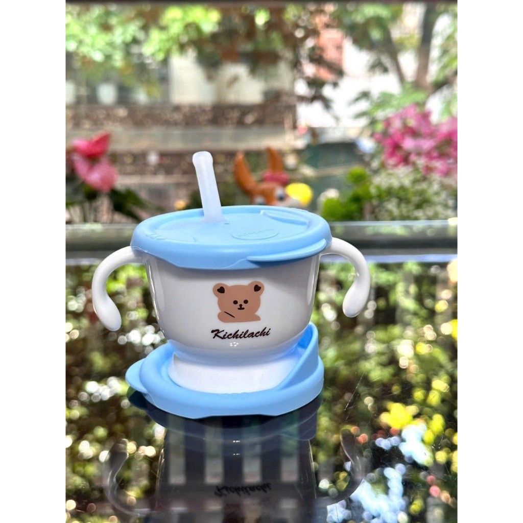 Cốc tập uống, tập hút 3 giai đoạn Kichilachi cho bé có vạch chia 150ml