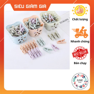 Rổ kẹp cữ A phơi đồ quần áo vật dụng đa năng nhiều màu 24 chiếc bằng nhựa