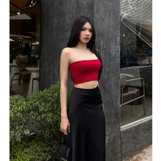 Áo ống croptop nữ HHVINTAGE kiểu basic trơn co giãn Top A97