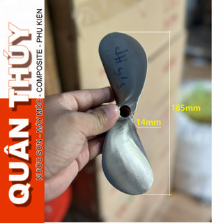 chân vịt inox 304 Không Rỉ 5.5hp 2 cánh - Cốt ngay - Lỗ ren 14mm, chân vịt chạy thuyền, chạy xuồng, máy nổ, máy xăng