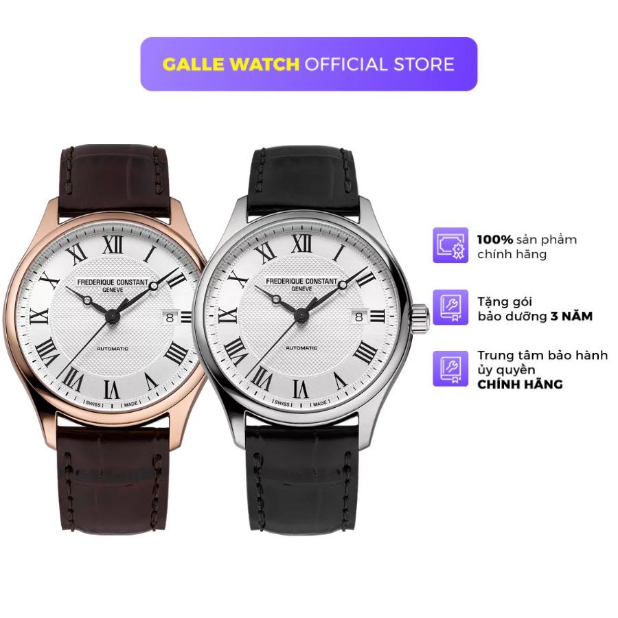 Đồng hồ cơ nam Frederique Constant FC-303MC5B phong cách sang trọng, chịu nước 5ATM, dây da đeo tay 