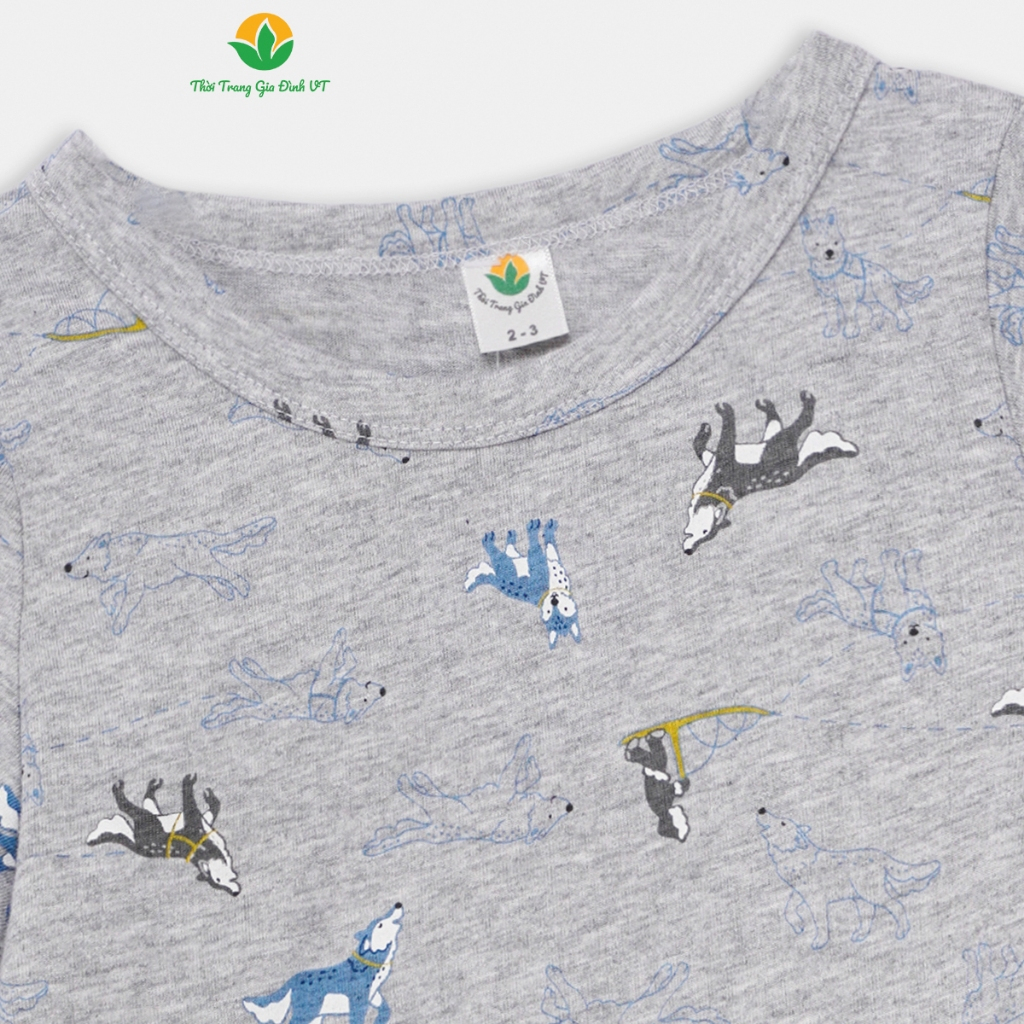 Bộ Cotton mặc nhà cho bé trai Việt Thắng, quần đùi, áo cộc tay - B63.2322