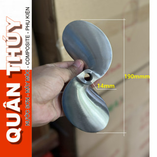 chân vịt inox 304 Không Rỉ 7.5hp - Cốt thẳng 2 cánh - thương hiệu AB lỗ ren 14mm - chân vịt chạy thuyền, chạy xuồng