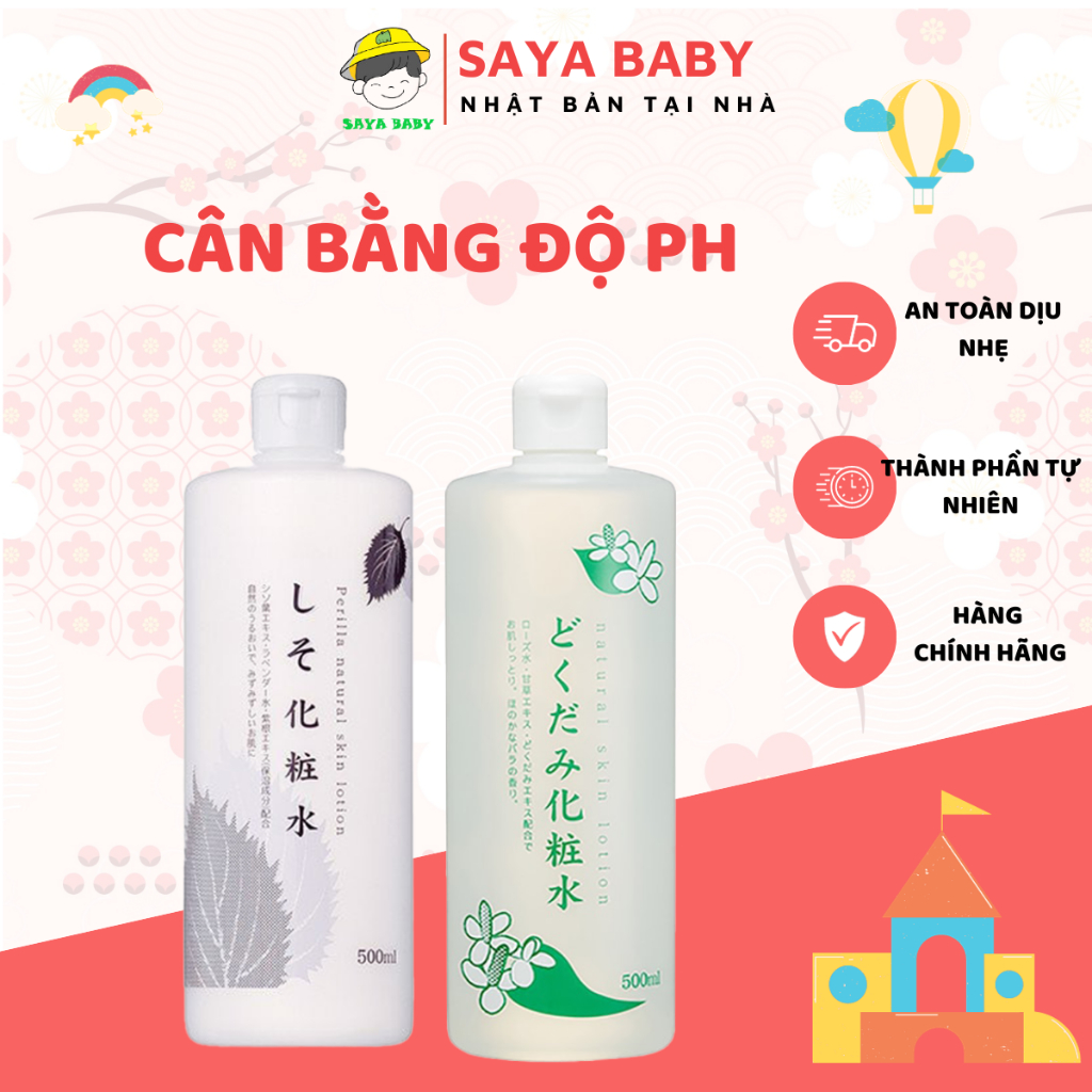 Nước Hoa Hồng lotion toner Diếp cá Tía tô dưỡng ẩm dành cho da dầu mụn 500ml