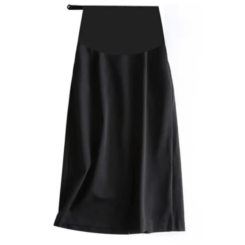 Chân váy dài xẻ sau suông chữ A umi hàn co giãn cho mẹ bầu công sở