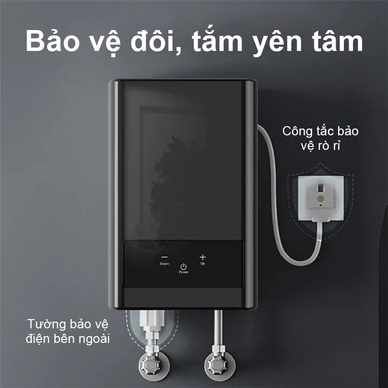 OOKAS máy nước nóng trực tiếp Máy nước nóng điện Màn Hình Cảm Ứng LCD- Tặng kèm vòi sen Máy làm nóng nước trực tiếp