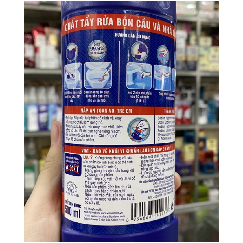 Áo thun in hình Nước tẩy bồn cầu & nhà tắm VIM diệt khuẩn 500ml