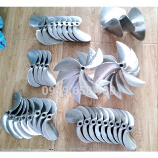 Chân vịt inox 304  KHÔNG RỈ - Thương hiệu AB lỗ ren 14mm - chân vịt chạy thuyền, chạy xuồng, máy xăng từ 5.5 - 7hp