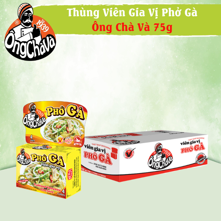 Thùng Viên Gia Vị Phở Gà 75g Ông Chà Và 144 Hộp Siêu Tiết Kiệm Dễ Dùng Và Tiện Lợi Thích Hợp Cho Quán Ăn