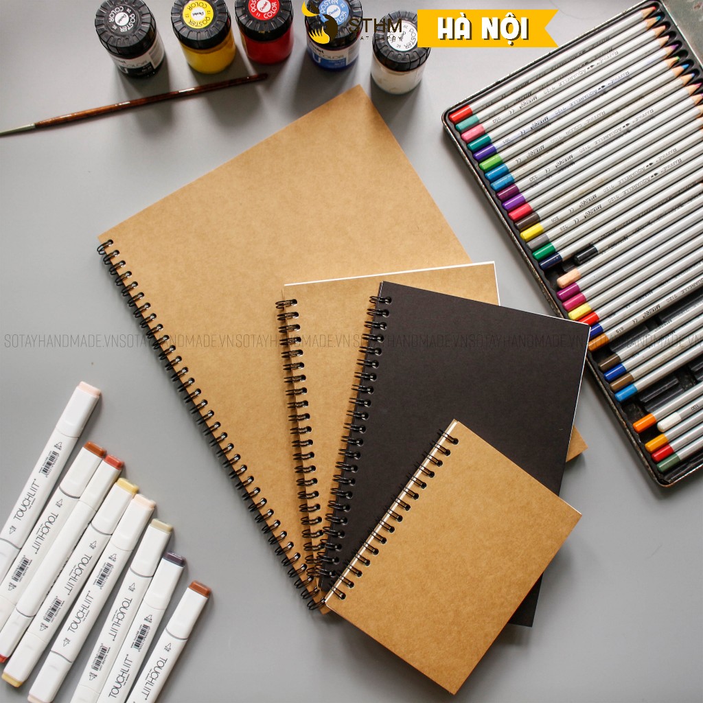 - Sổ tay vẽ chì - Sketchbook BASIC - 100 trang giấy kem trơn 130gsm