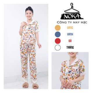 Bộ Pijama lụa satin cộc tay quần dài B610 NOKA
