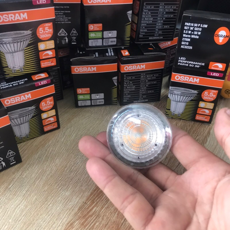 Bóng chén Osram Performance ĐỨC công suất 5.5w đui GU10 điều chỉnh ánh sáng