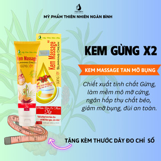 (Tặng Thước Dây+Tặng Đai Gen Nịt Bụng Siết Eo Giảm Mỡ) Kem Massage Tan Mỡ Ngân Bình Gừng Ớt 150g