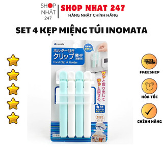 [Hỏa Tốc HN] Set 4 kẹp miệng túi cỡ S kèm giá đựng Nội địa Nhật Bản