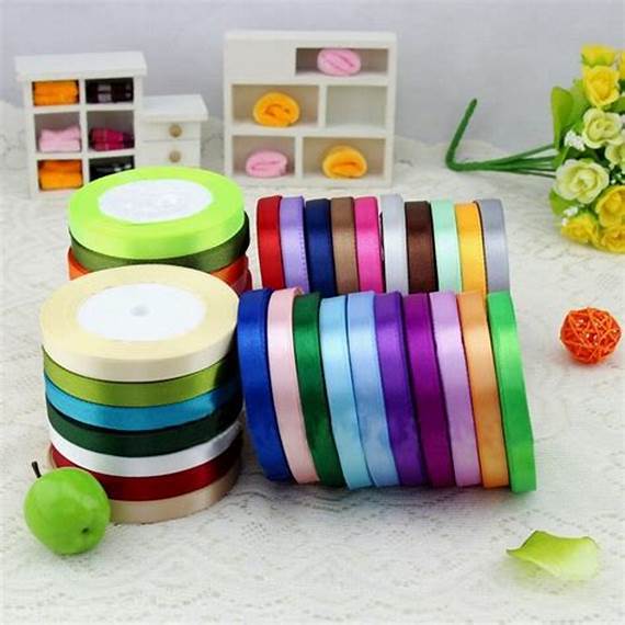 Ruy băng lụa cuộn dài 22m bản rộng 1cm/2cm đa màu sắc