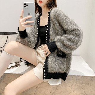 Áo len cadigan lông thỏ quảng châu
