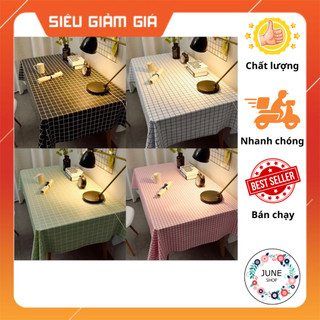 Sỉ Khăn trải bàn caro (137×180cm) tone màu pastel chống thấm nước, dễ lau sạch/ khăn nền chụp ảnh, phủ bàn ăn