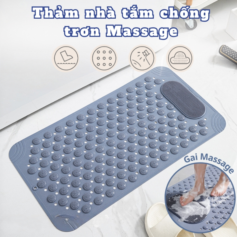 Thảm nhà tắm chống trượt massage chân chất liệu TPE + PVC siêu bền cao cấp, mát xa chống trơn cho nhà tắm  Thảm