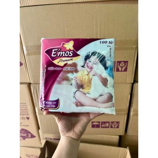 Khăn giấy vuông e'mos khổ lớn 30 gói 55-60 tờ