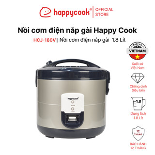 Nồi cơm điện nắp gài 1.8l happycook, hcj-180v