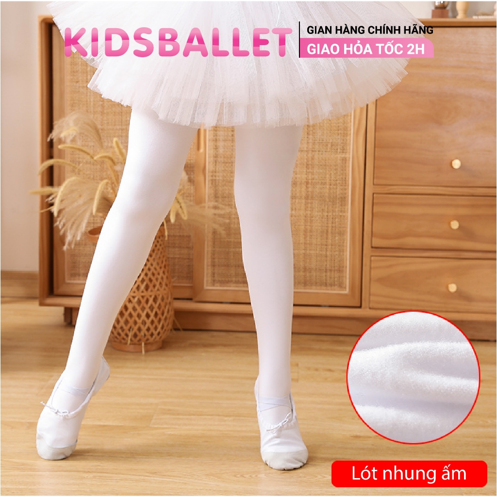 Quần Tất Múa Cho Bé Thu Đông Lót Nhung Dày Ấm Dai Mềm Quần Múa Trẻ Em Quần Legging Cho Bé