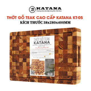 Thớt gỗ Teak KATANA hình chữ nhật KT05 280x400x38mm