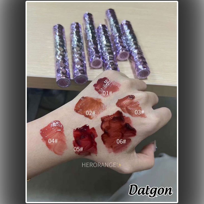 Son môi bóng nội địa vỏ tím mềm mịn môi hot trend HR555