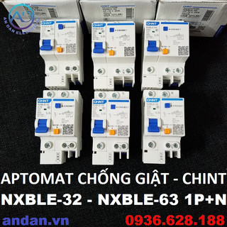 Chint - aptomat chống giật, cầu dao chống rò nxble-32 1p+n 16a 20a 25a 32a - nxble-63 1p+n 40a 63a. rcbo chint