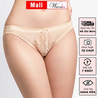 Quần lót nữ Wannabe ql318 quần chíp phối ren hoa văn xinh xắn dễ mặc thoáng mát