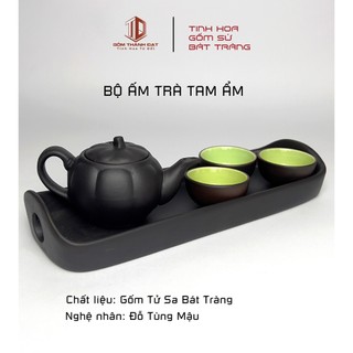 Bộ Ấm Trà Tam Ẩm Dáng Bí Tử Sa Cao Cấp Nghệ Nhân Đỗ Tùng Mậu Bát Tràng Bộ Ấm Chén Uống Trà Cao Cấp